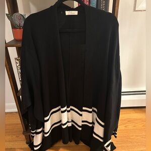 black and white cardigan sweater